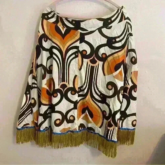 Vintage Western Fringed Skirt with Fall Colors Design Size Large - Picture 12 of 12